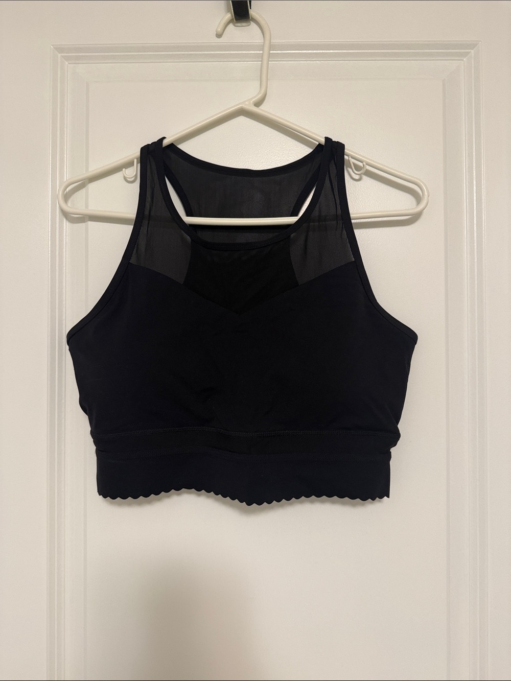 High-Neck Black Mesh Sports Bralette